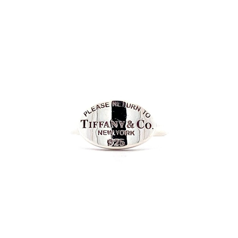 Tiffany & Co. Sterling Silver Oval Signet Band Ring